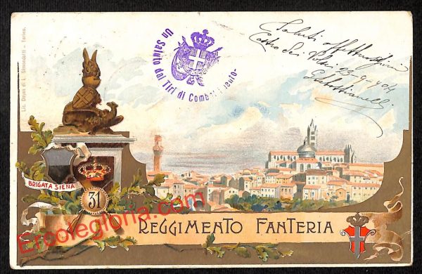 ai5339 - CARTOLINA D'EPOCA - Siena Città - 31° Reggimento Fanteria
