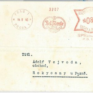 41977 - Bohemia and Moravia - POSTAL HISTORY - DEL MONTE postmark GASTRONOMY