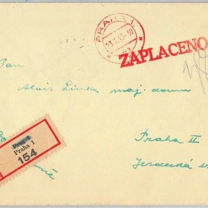41978 - Czechoslovakia - POSTAL HISTORY - 1945 EMERGENCY MAIL cover
