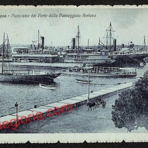 ai6597 - CARTOLINA D' EPOCA - Siragusa Città - Panorama del Porto