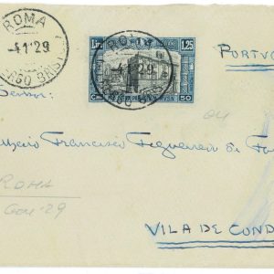 P 1127 - ITALIA REGNO, 1929 , SASSONE 22  ISOLATO SU BUSTA