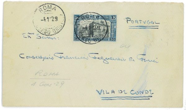 P 1127 - ITALIA REGNO, 1929 , SASSONE 22  ISOLATO SU BUSTA