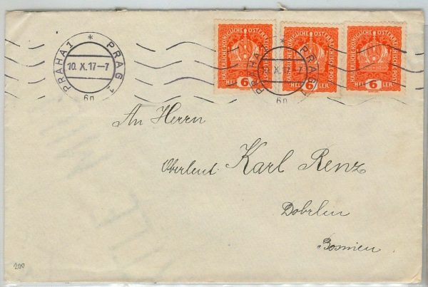 46219 Czechoslovakia AUSTRIA - POSTAL HISTORY Brief: COVER to BOSNIA 1917