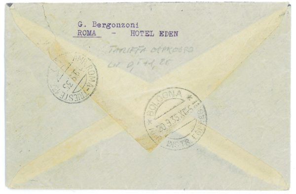 P 1131 - ITALIA REGNO , 1935 SASS. 381/382 + POSTA PNEUMATICA SU BUSTA - immagine 2