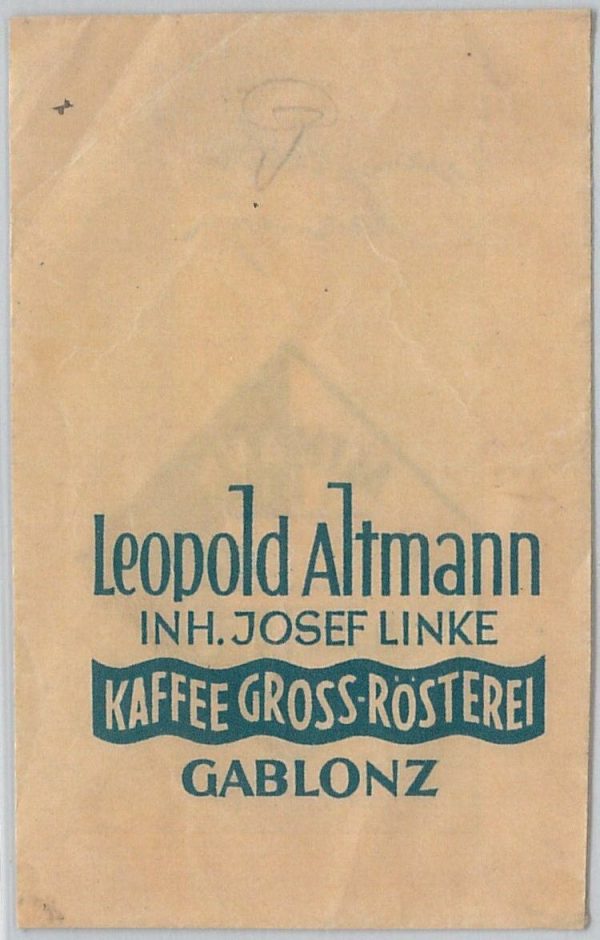 50595 - CZECHOSLOVAKIA Postal History ADVERTISING enveloppe GABLONZ - COFFEE