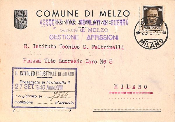 ac4230 - CARTOLINA D'EPOCA - Milano Provincia -  MELZO