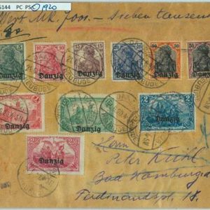94189 -  DANZIG - POSTAL HISTORY - all OVERPRINTED STAMPS on COVER  1920