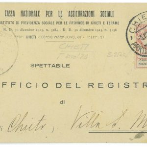P 1137 - ITALIA REGNO , 1924 ENTI PARASTATALI, SASS. 25 SU CARTOLINA
