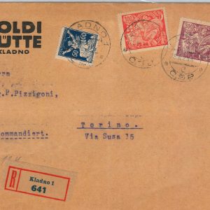 56328 - Czechoslovakia - POSTAL HISTORY: REGISTERED COVER from KLADNO to ITALY