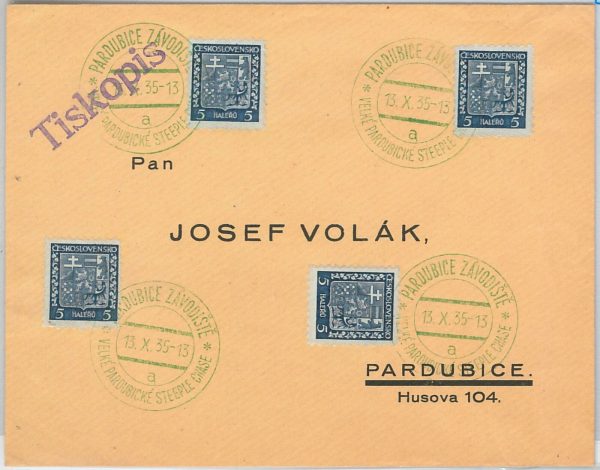 56676 - HORSE racing - Czechoslovakia - POSTAL HISTORY: Postmark on COVER 1935