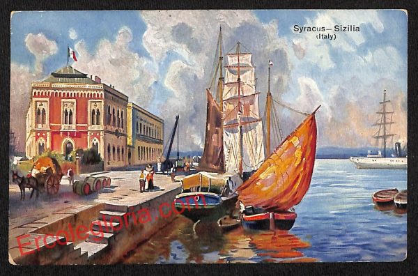 ai6631 - CARTOLINA D' EPOCA - Siragusa Città - Il Porto