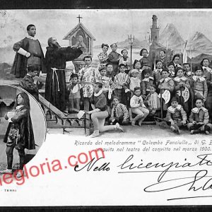 ah7762 - CARTOLINA D'EPOCA - Pisa- Ricordo del melodramma  ''Colombo Fanciullo''