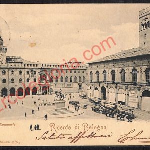 ae2180 - CARTOLINA  D'EPOCA - Bologna Città - Piazza Vittorio Emanuele  1901