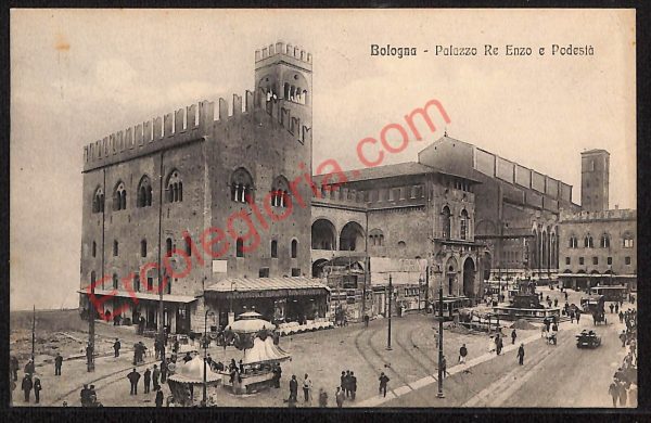 ae2188 - CARTOLINA  D'EPOCA - Bologna Città - Palazzo Re Enzo  1913
