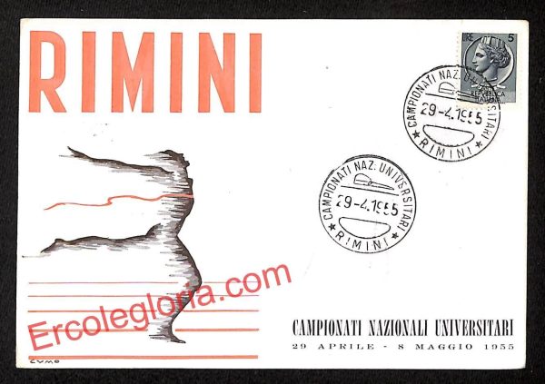 ai0804 - CARTOLINA D'EPOCA - Rimini Città - Campionati Nazionali Universitari
