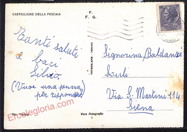 ag2072 - CARTOLINA D'EPOCA - Grosseto Provincia - Castiglione della Pescaia - immagine 2