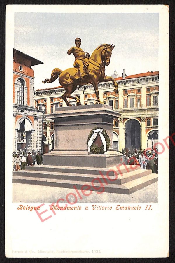 ae2205 - CARTOLINA  D'EPOCA - Bologna Città - Monumento a Vittorio Emanuele II