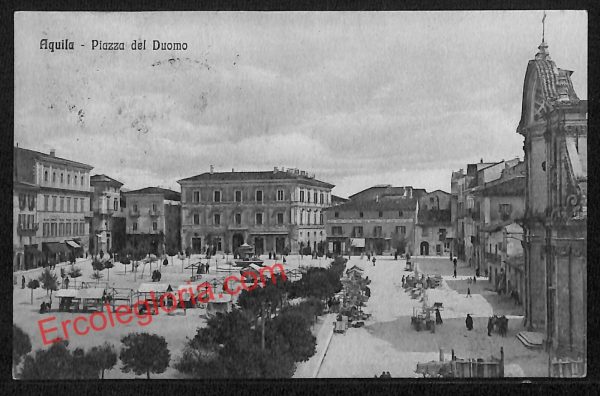 ag5422 - CARTOLINA D'EPOCA - L'Aquila Città - Piazza del Duomo  1920