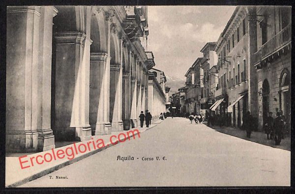 ag5425 - CARTOLINA D'EPOCA - L'Aquila Città - Corso Vittorio Emanuele