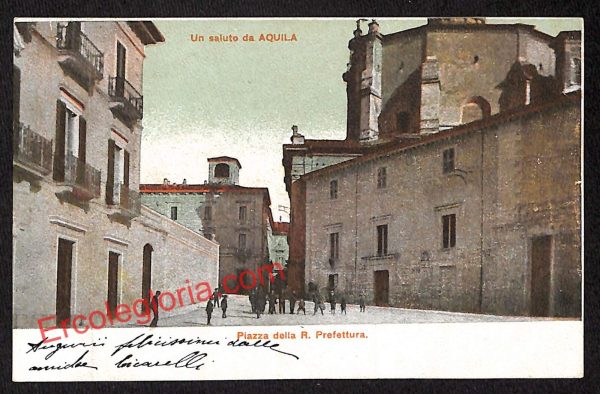 ag5432 - CARTOLINA D'EPOCA - L'Aquila Città - Piazza della R. Prefettura