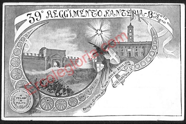 ae2212 - CARTOLINA  D'EPOCA - Bologna Città - 39° Reggimento Fanteria