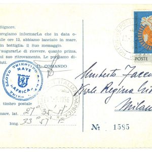 P3206 - ITALIA , 1966 MESSAGGIO INOLTRATO PER BOTTIGLIA,