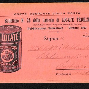 ad0370 - Cartolina Pubblicitarie - Bollettino della Latteria di Locate Triulzi