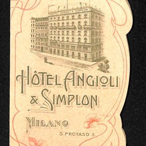 ad0390 - Cartoncino Pubblicitario - Hotel Angioli Simplon