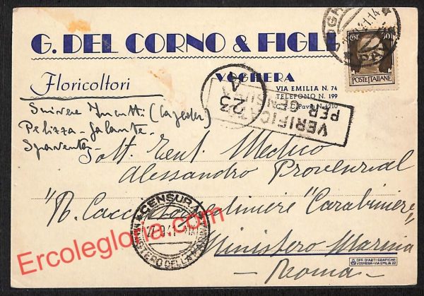 ah6363 - STORIA POSTALE - Pavia Provincia - Voghera