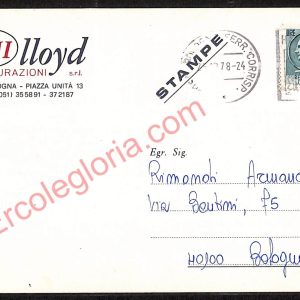 ae2289 - CARTOLINA  D'EPOCA - Bologna Città - UNI LLOYD Assicurazioni