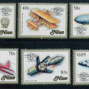 P3350 - NIUE 1983, AVIATION SET 6 VALUES MNH
