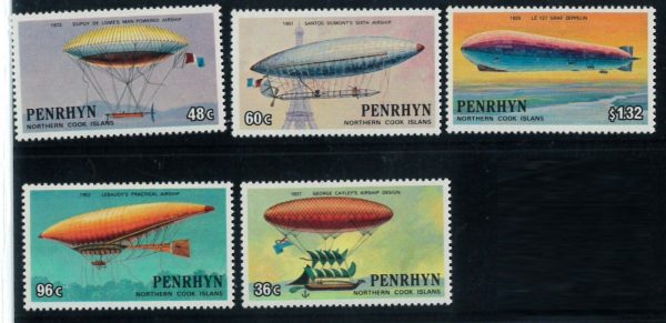 P3351 - PENRHYN, 5 VALUES , ZEPPELIN