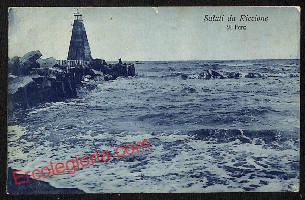 ah9924 - CARTOLINA D'EPOCA - Riccione Città - Il Faro