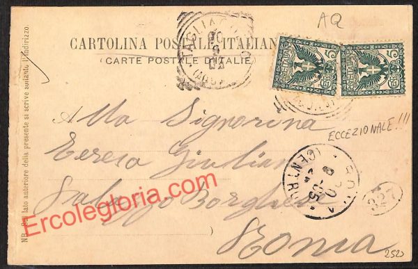 ag5553 - CARTOLINA D'EPOCA DOPPIA - L'Aquila Provincia - Tagliacozzo  1905 - immagine 2