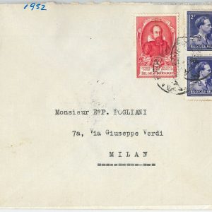 58000 -   BELGIUM Belgique - POSTAL HISTORY:  COVER to ITALY - 1952