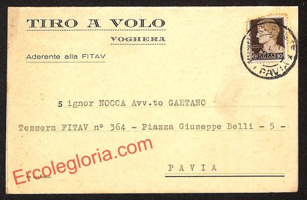 ah6366 - STORIA POSTALE - Pavia Provincia - Voghera