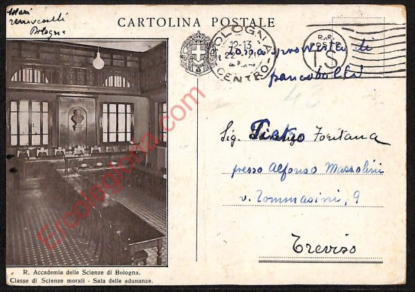 ae2310 - CARTOLINA  D'EPOCA - Bologna Città - R. Accademia delle Scienze