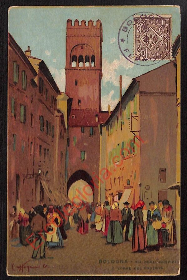 ae2314 - CARTOLINA  D'EPOCA - Bologna Città - Torre del Podestà