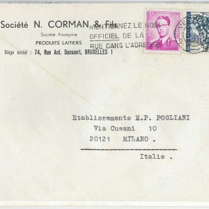57995 -   BELGIUM Belgique - POSTAL HISTORY: COVER to ITALY - 1968