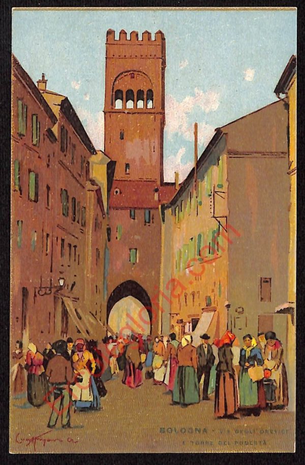 ae2337 - CARTOLINA  D'EPOCA - Bologna Città - Torre del Podestà