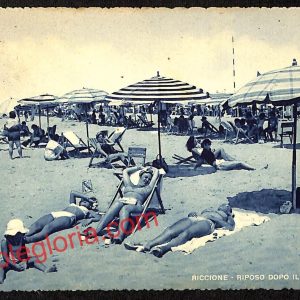 ah9933 - CARTOLINA D'EPOCA - Riccione Città - Spiaggia