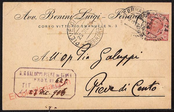 ae6038 - CARTOLINA D'EPOCA - Ferrara Città - Benini Luigi