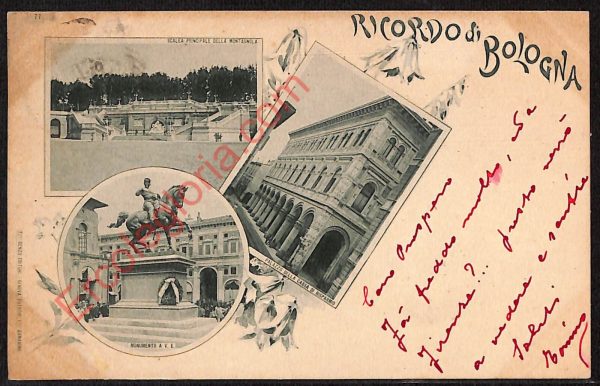 ae2353 - CARTOLINA  D'EPOCA -Bologna Città - Monumento Vittorio Emanuele