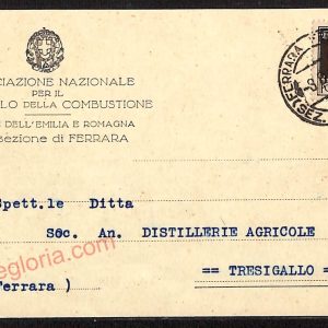 ae6039-CARTOLINA D'EPOCA Ferrara-Associazione per il Controllo della Combustione