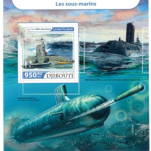 A7476 - DJIBOUTI - ERROR MISPERF Stamp Sheet - 2017  - Submarines