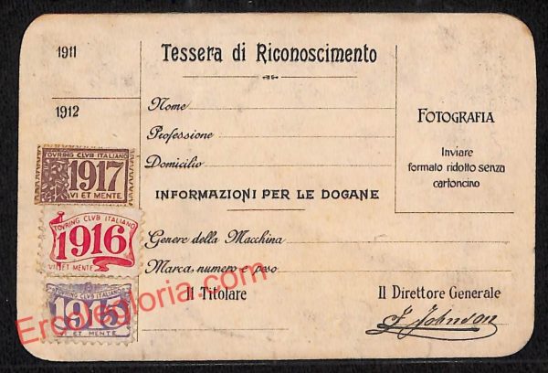 ag9278 - TESSERA DI RICONOSCIMENTO - Milano - Touring Club Italiano - immagine 2