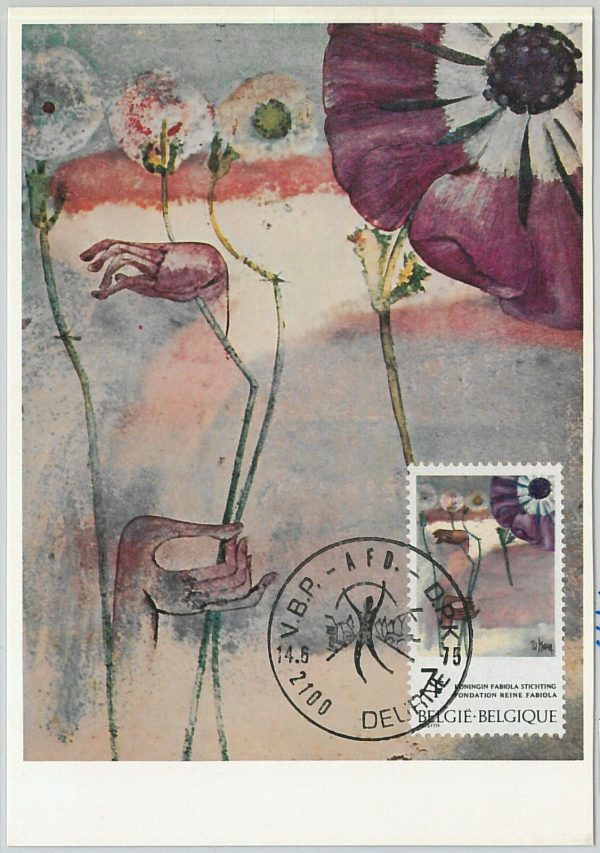 63463 -  BELGIUM - POSTAL HISTORY: MAXIMUM CARD 1975 -  ART flowers