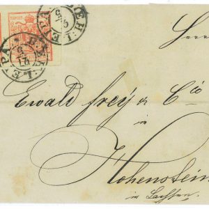 P 1252  - 1854 AUSTRIAN 1ST EMMISSION PAIR WITH BOHM.LEIDA CESKA LIPA (LEIPA)