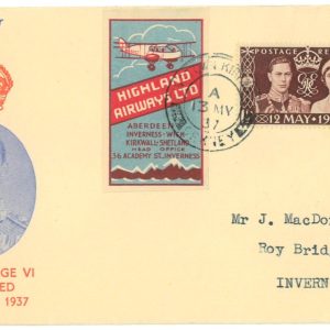 P3645 - Airmail , Great Britain, from Kirkwall (Orkney Islands) to Inverness.