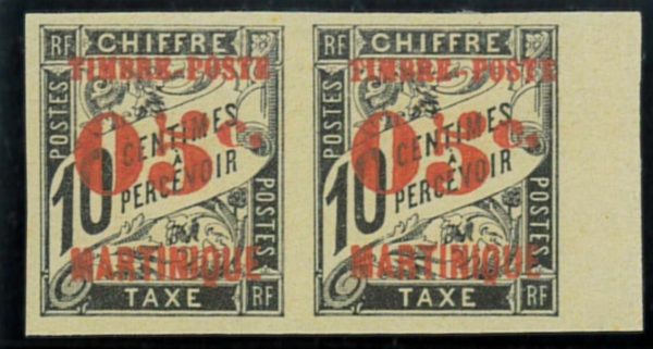 P3976 - MARTINIQUE YVERT 23 MINT LH, PAIR BORDER OF SHEET, SIGNED BARNICHON